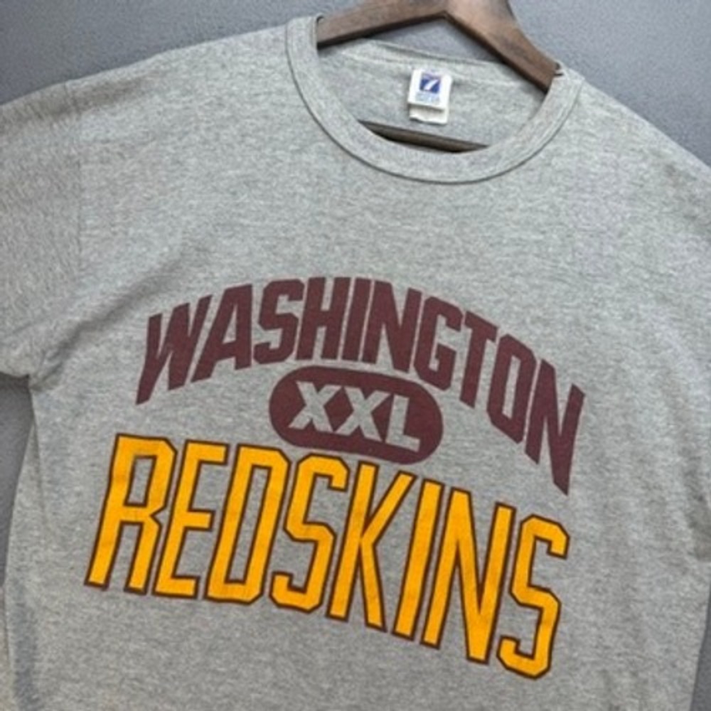 Vintage Washington Redskins Logo 7 T-Shirt NFL Graphic Tee Large Gray USA Made